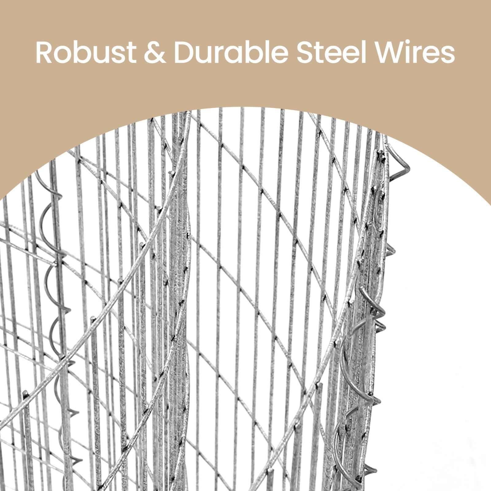 Round Stone Gabion - 90L - Galvanised Steel - Rust-Resistant