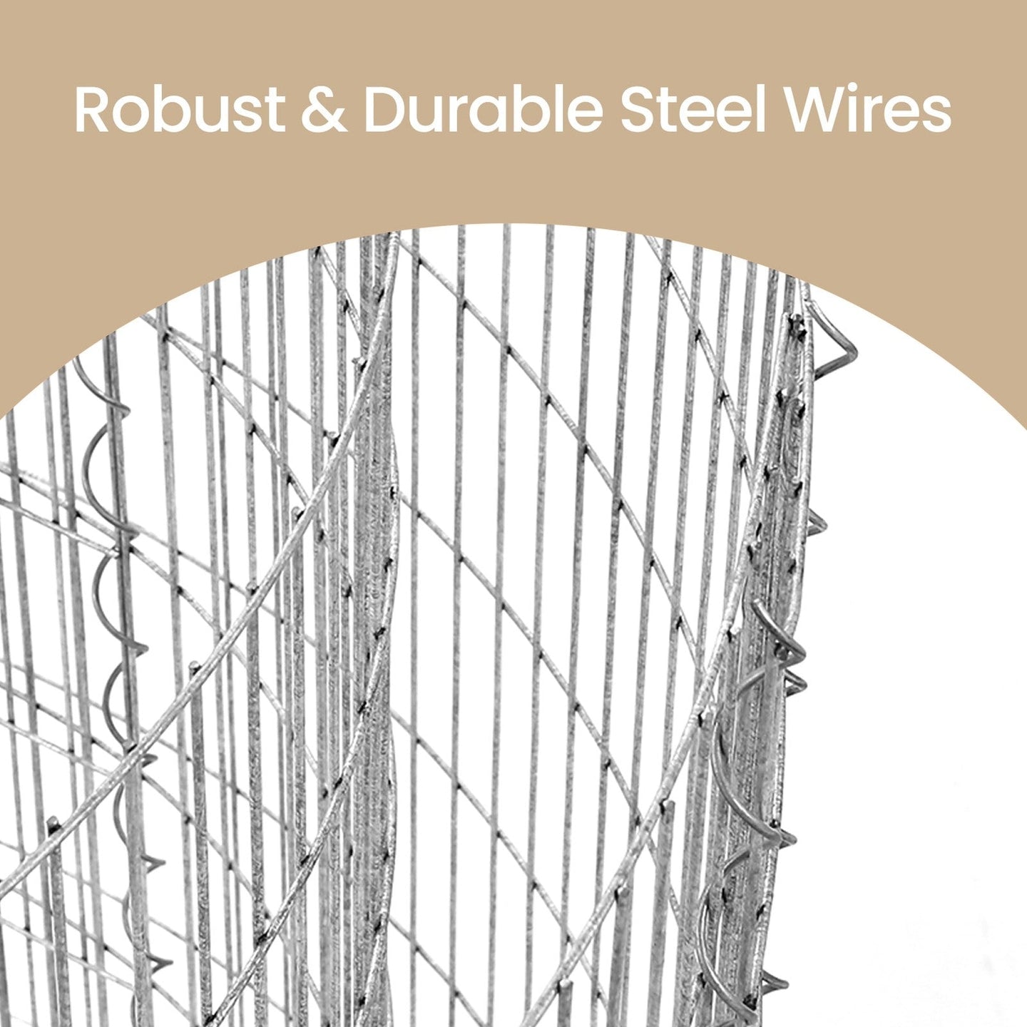 Round Stone Gabion - 90L - Galvanised Steel - Rust-Resistant
