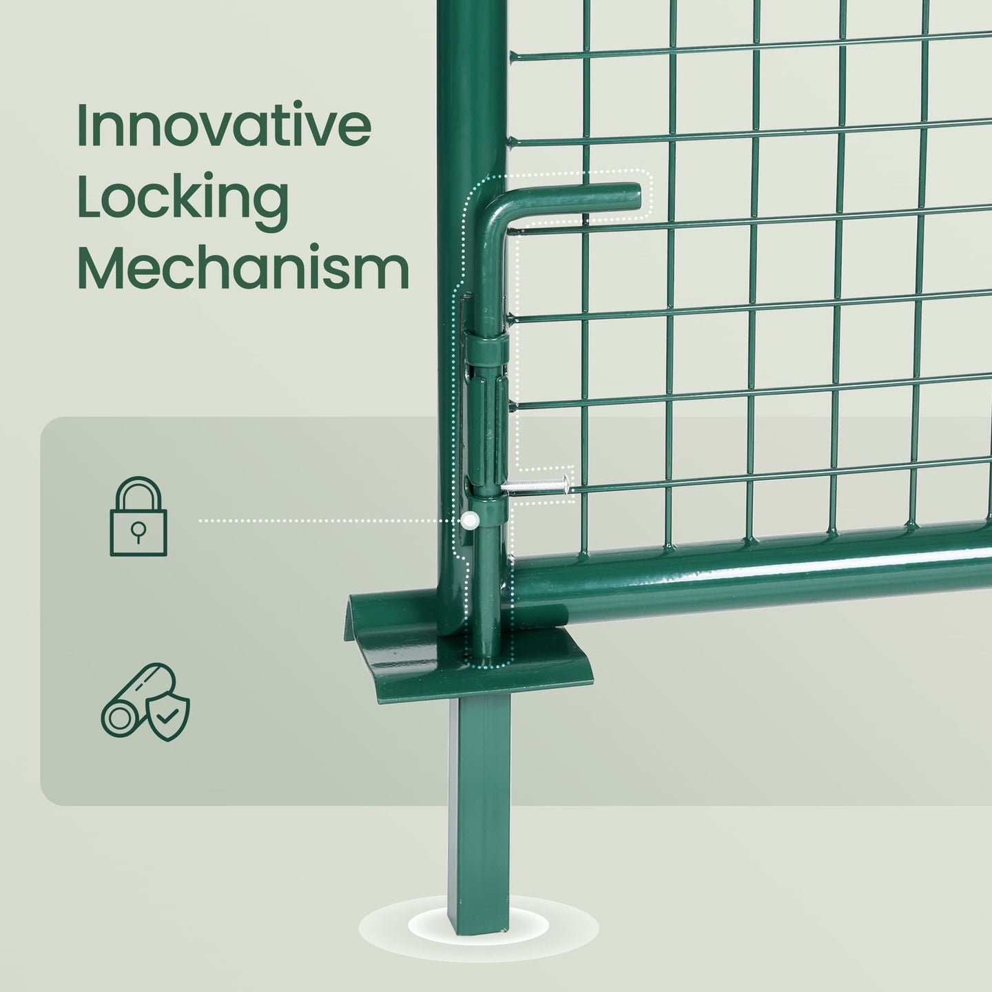 Double Garden Gate - Steel - Green