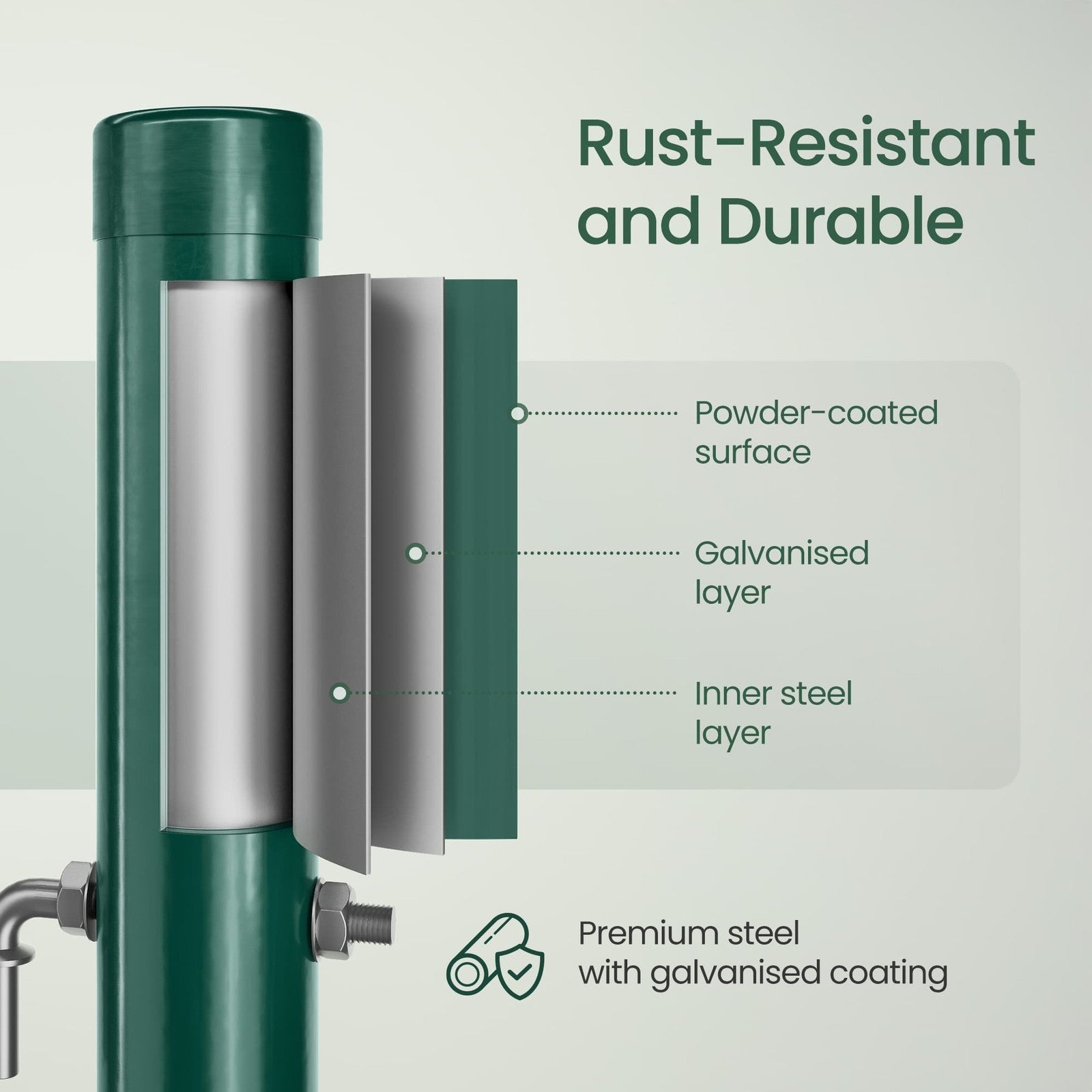 Double Garden Gate - Steel - Green