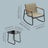 Outdoor Rocking Chair Set - 2 Chairs & Table - Steel - Breathable Fabric