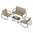 Outdoor Patio Set - Steel - 2 Rocking Chairs and Loveseat