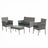 Patio Conversation Set - Galvanized Iron Frame and Polyrattan PE - Grey