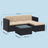Garden Furniture Set - Handwoven PE Rattan - Brown and Taupe - Outdoor Sofa with Glass Table and Cushions
