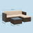 Garden Furniture Set - Handwoven PE Rattan - Brown and Taupe - Outdoor Sofa with Glass Table and Cushions
