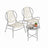 3-Piece Patio Bistro Furniture Set - PE and Steel - Dove Grey