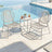 3-Piece Patio Bistro Furniture Set - PE and Steel - Dove Grey
