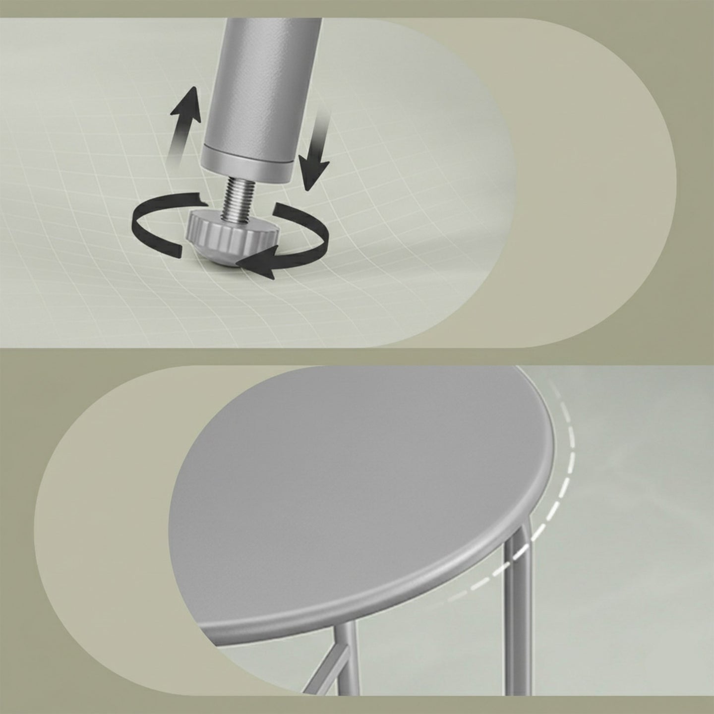 3-Piece Patio Bistro Furniture Set - PE and Steel - Dove Grey