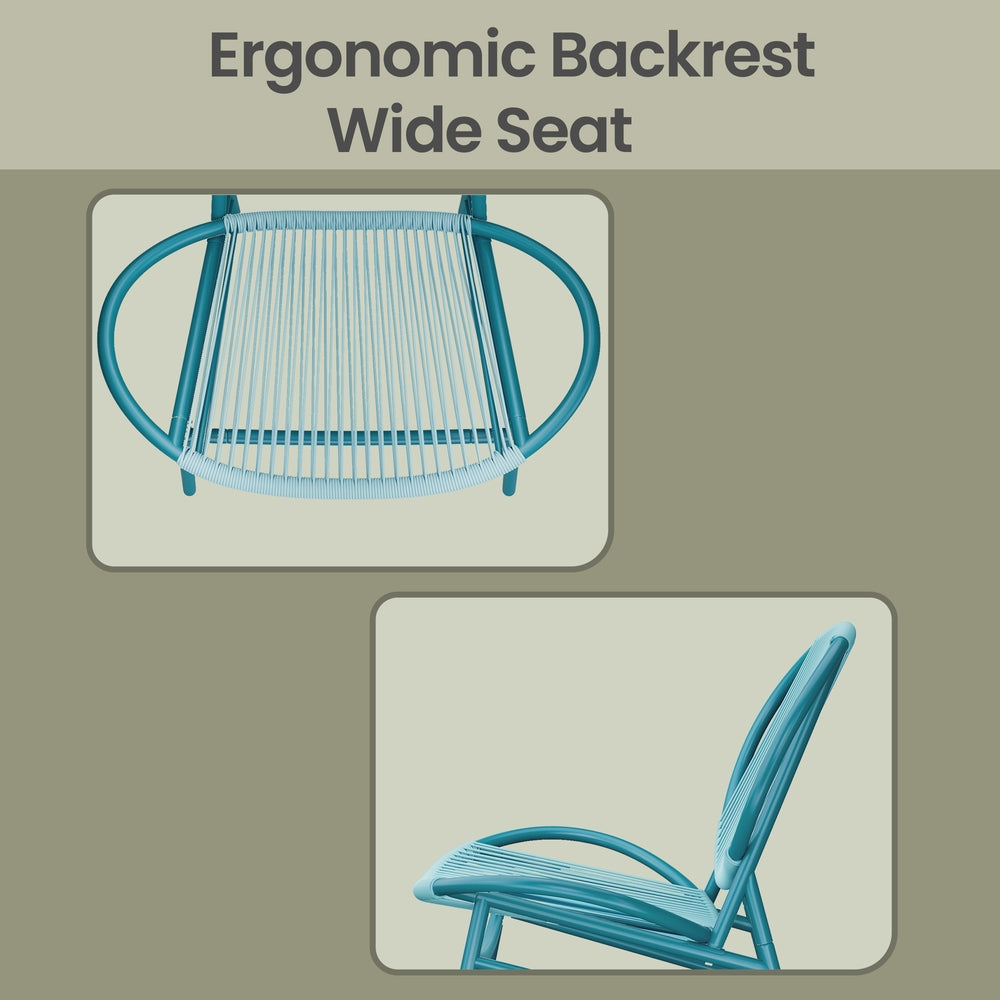 3-Piece Patio Bistro Furniture Set - PE and Steel - Brown