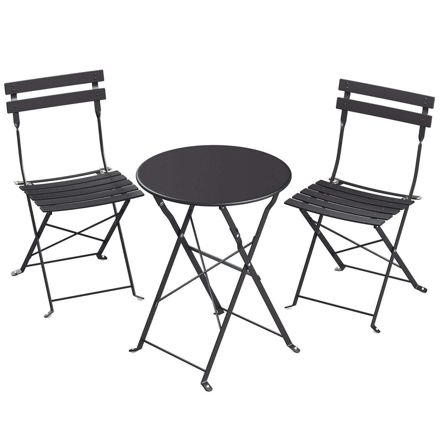 Patio Table and Chairs Set - 3-Piece - Steel - Weather-Resistant