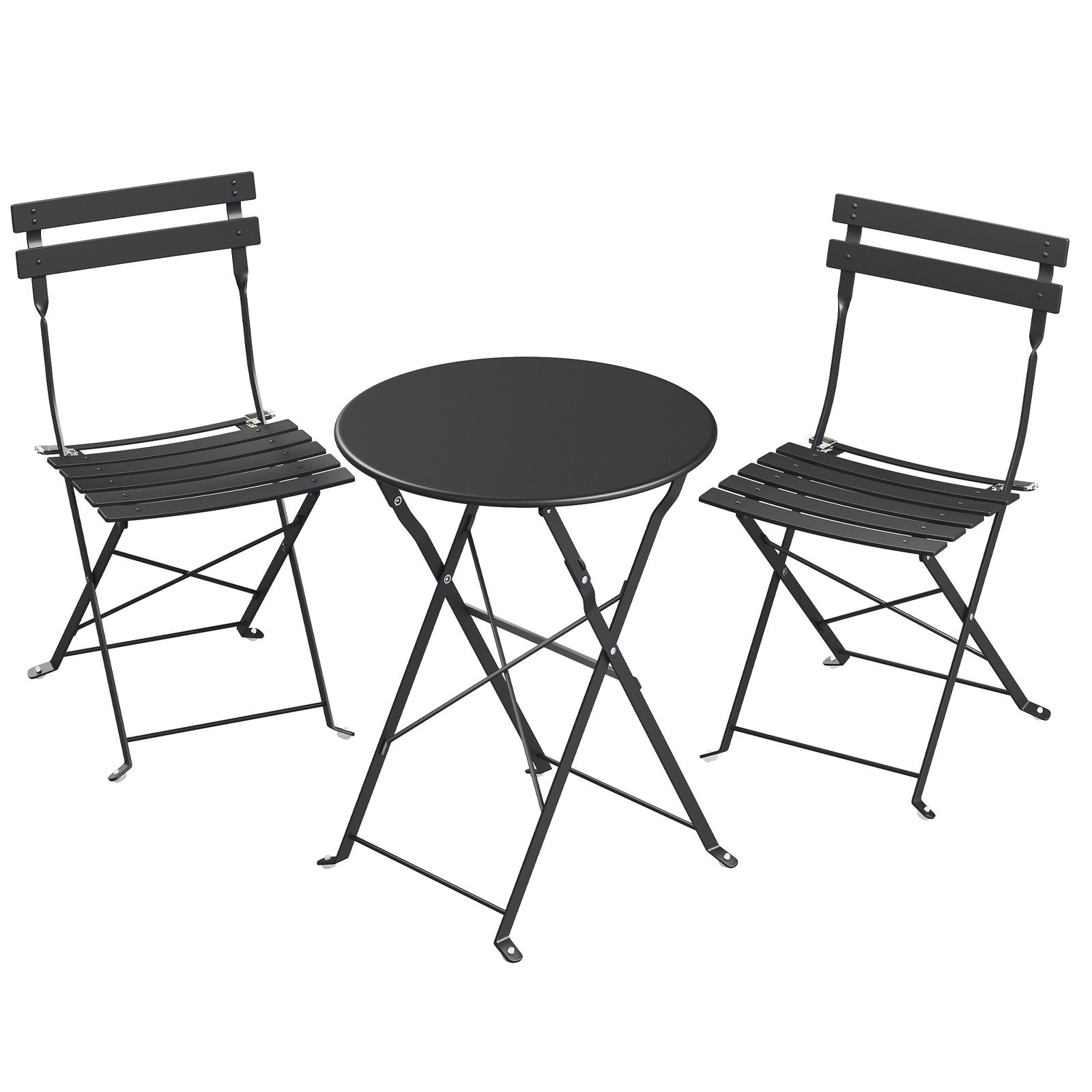 Patio Table and Chairs Set - 3-Piece - Steel - Weather-Resistant