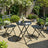 Patio Table and Chairs Set - 3-Piece - Steel - Weather-Resistant