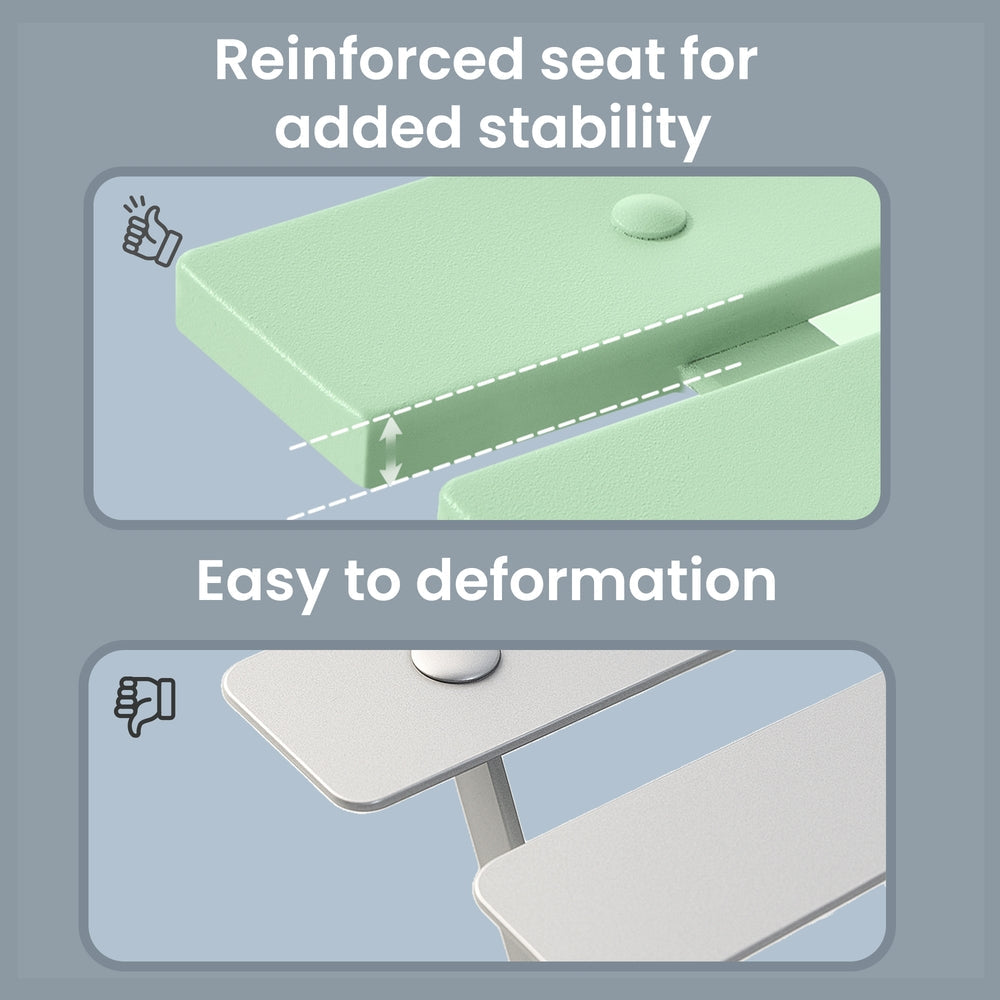 Patio Table and Chairs Set - 3-Piece - Steel - Folding Design