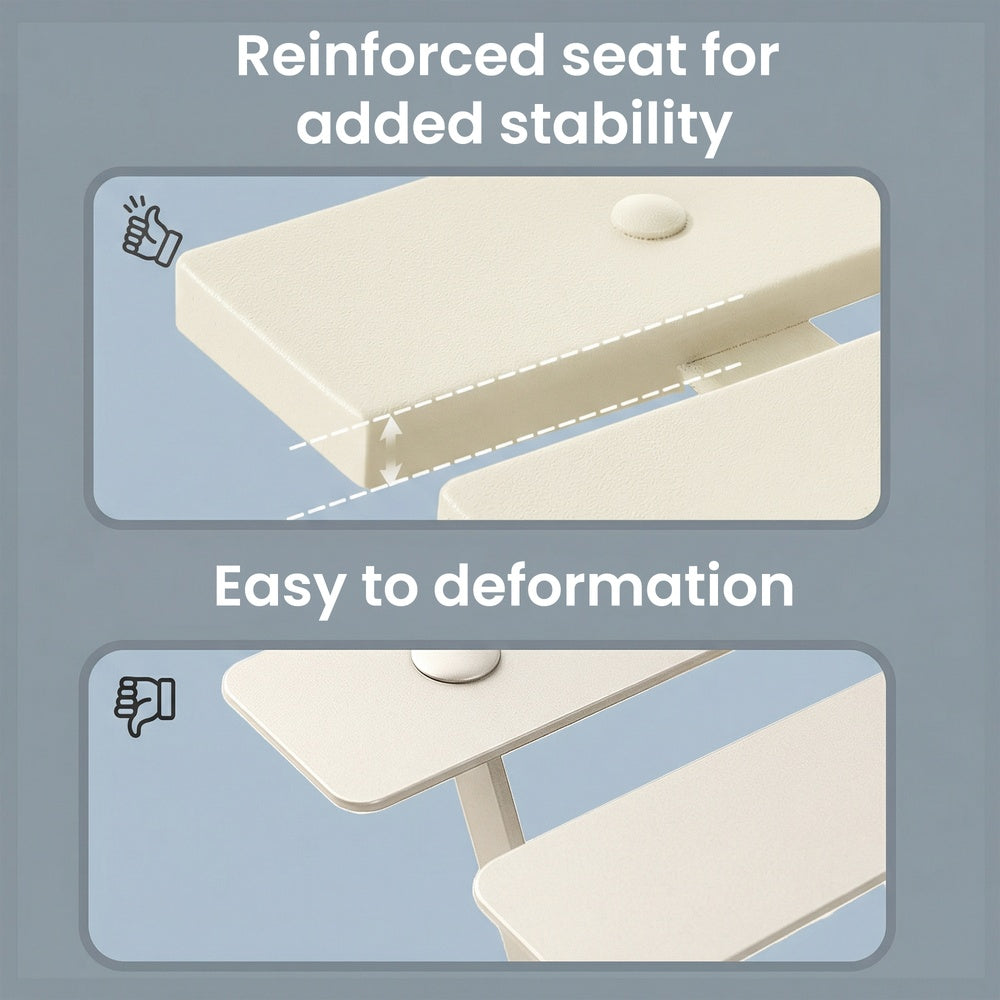 Patio Table and Chairs Set - 3-Piece - Steel - Folding Design