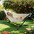 Double Hammock with Stand - 529 lb Load Capacity - Fabric - Black and Beige