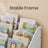 Toy Storage Rack - Wood - Multicolor - 3 Shelves with Wheels for Children's Room and Playroom