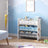 Toy Organiser - Non-Woven Fabric - Cloud White with Pattern - Spacious Design with 9 Storage Boxes