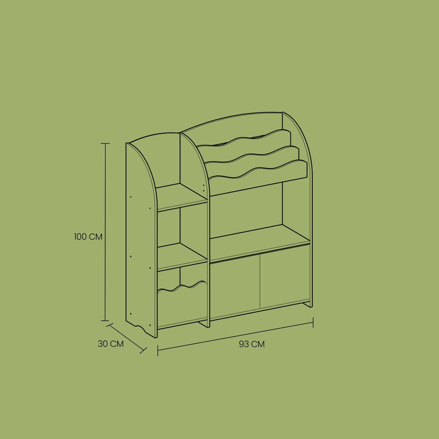 Toy Organiser - 100L - Particleboard - Multi-Functional Storage Unit
