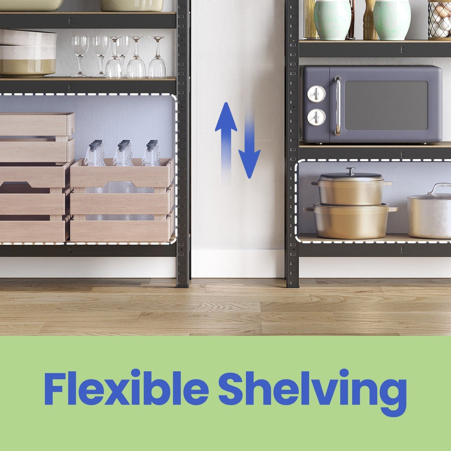 5-Tier Shelving Unit - Steel - Silver - Adjustable Shelves with 650 kg Load Capacity