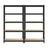 5-Tier Shelving Units Set of 2 - Power-Coated Steel Frame and MDF - Black