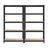 5-Tier Shelving Units Set of 2 - Power-Coated Steel Frame and MDF - Black