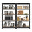 5-Tier Shelving Units Set of 2 - Power-Coated Steel Frame and MDF - Black