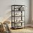 5-Tier Shelving Units Set of 2 - Power-Coated Steel Frame and MDF - Black