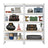 5-Tier Shelving Units Set of 2 - Power-Coated Steel Frame and MDF - Silver
