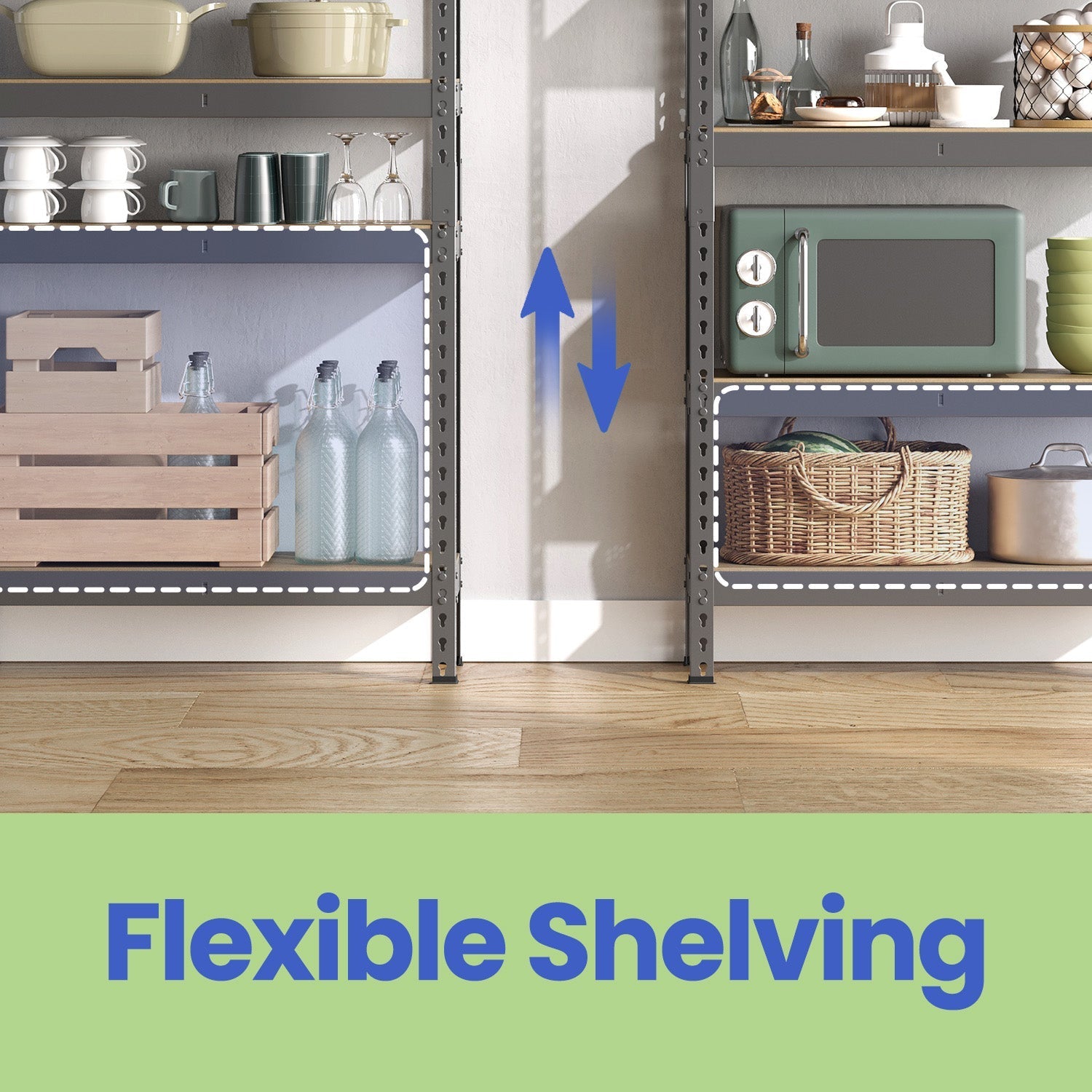 5-Tier Shelving Unit - Steel - Silver - Adjustable Shelves with 650 kg Load Capacity