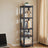 5-Tier Storage Shelf - Wood - Rustic Brown and Black