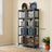 5-Tier Storage Shelf - Wood - Rustic Brown and Black
