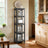5-Tier Storage Shelf - Wood - Rustic Brown and Black