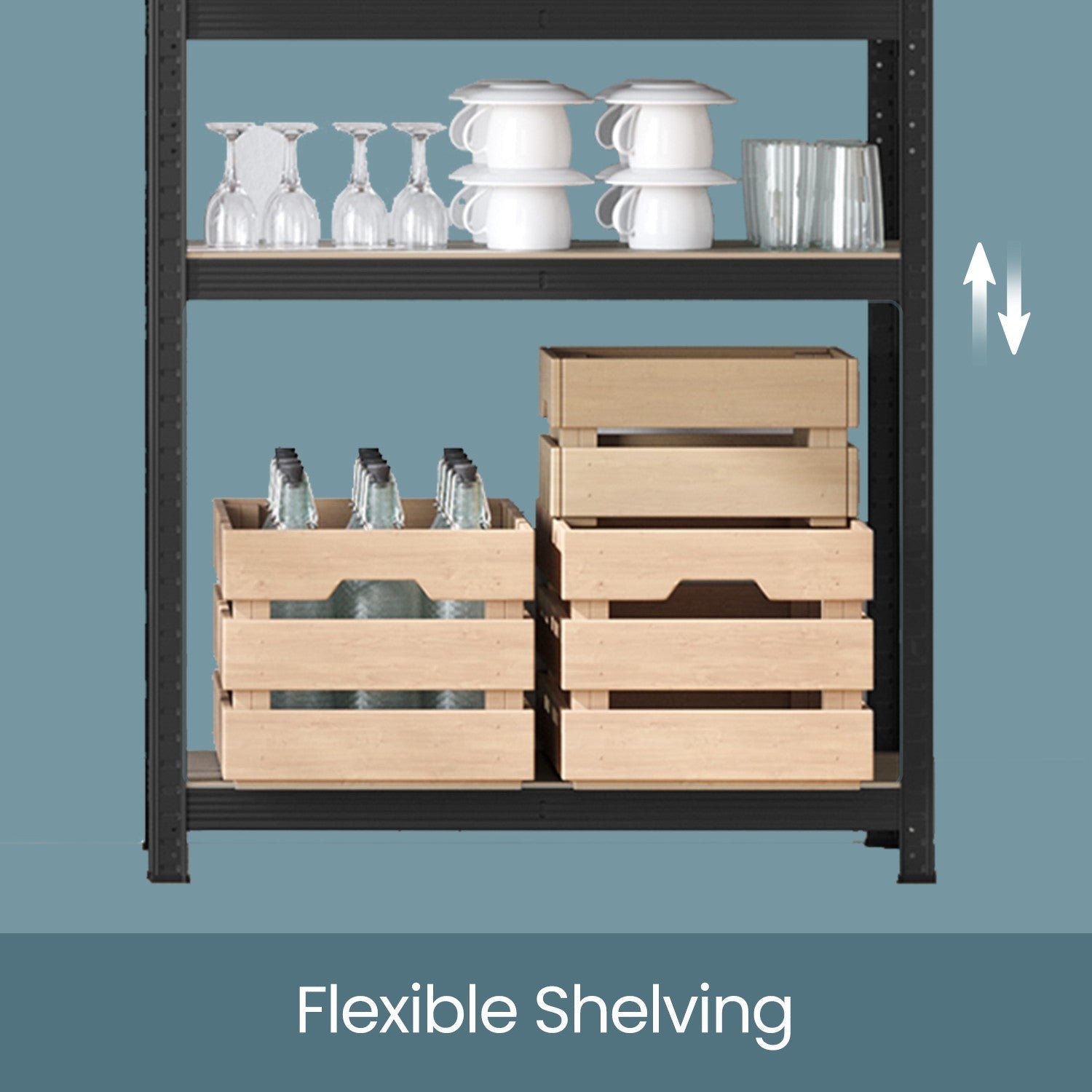 5-Tier Shelving Unit - Steel - Silver - Adjustable