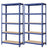 5-Tier Shelving Units Set of 2 - Power-Coated Steel Frame and MDF - Blue