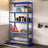 5-Tier Shelving Units Set of 2 - Power-Coated Steel Frame and MDF - Blue