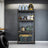 4-Tier Shelving Unit - Steel Frame and MDF - Greige And Black