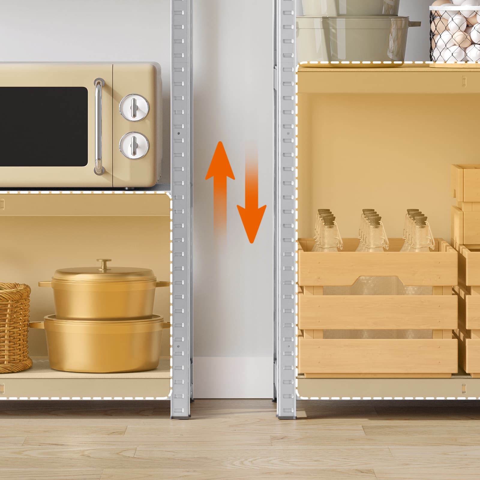 4-Tier Garage Storage Shelving - Steel - Silver