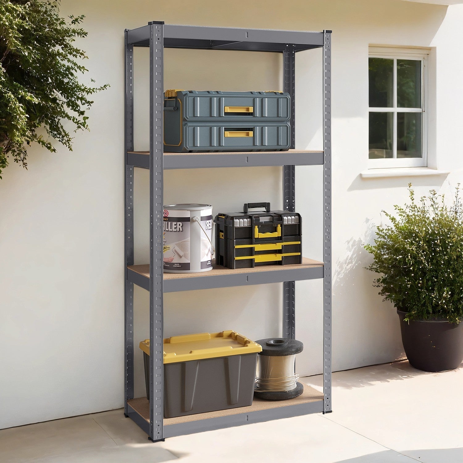 4-Tier Shelving Unit - 520 kg Load Capacity - Steel - Blue