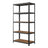 5-Tier Shelving Unit - Galvanised Steel Frame and MDF - Rustic Brown And Black