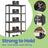 5-Tier Shelving Unit - Galvanised Steel Frame and MDF - Rustic Brown And Black