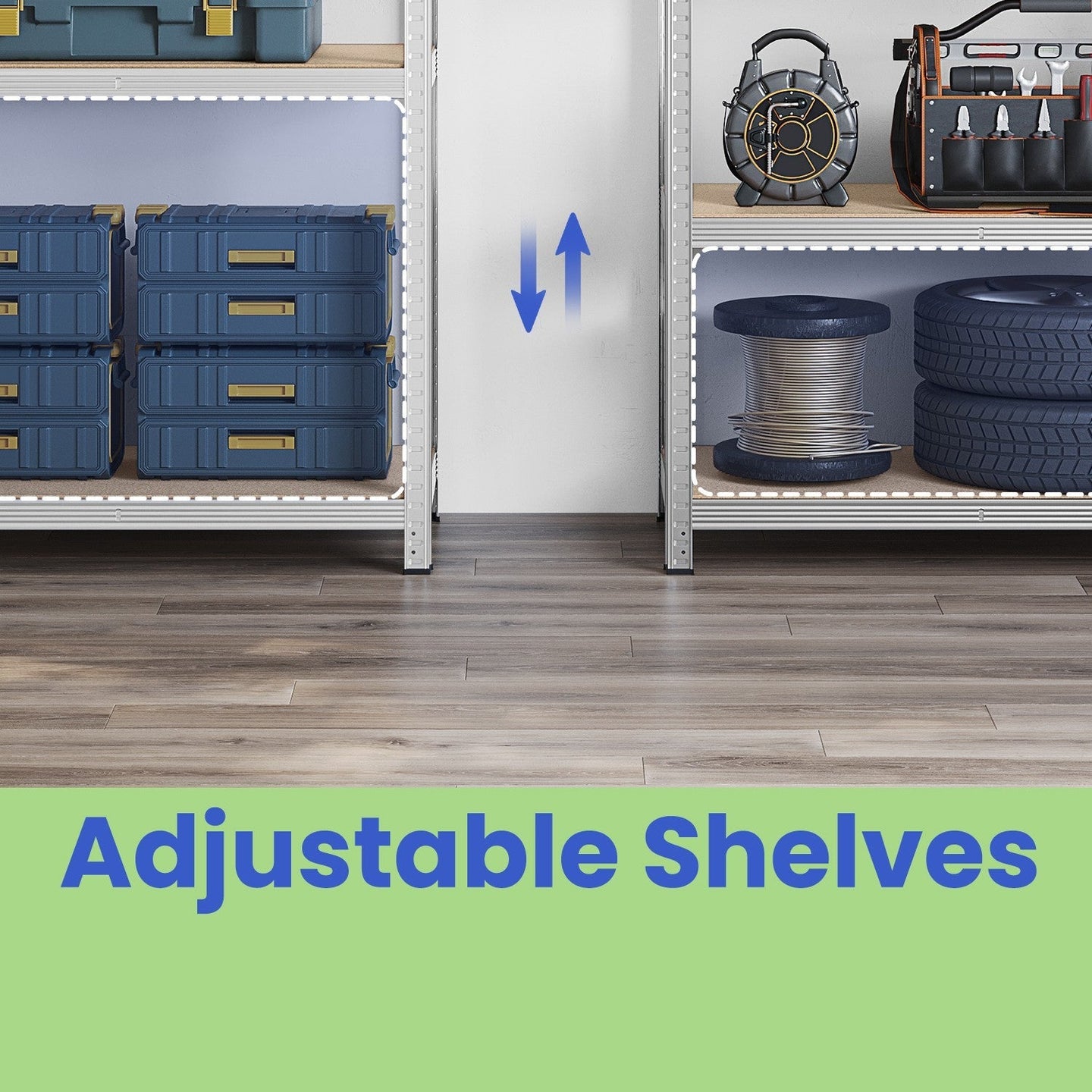 Storage Shelving Unit - Metal - Silver - 5-Tier