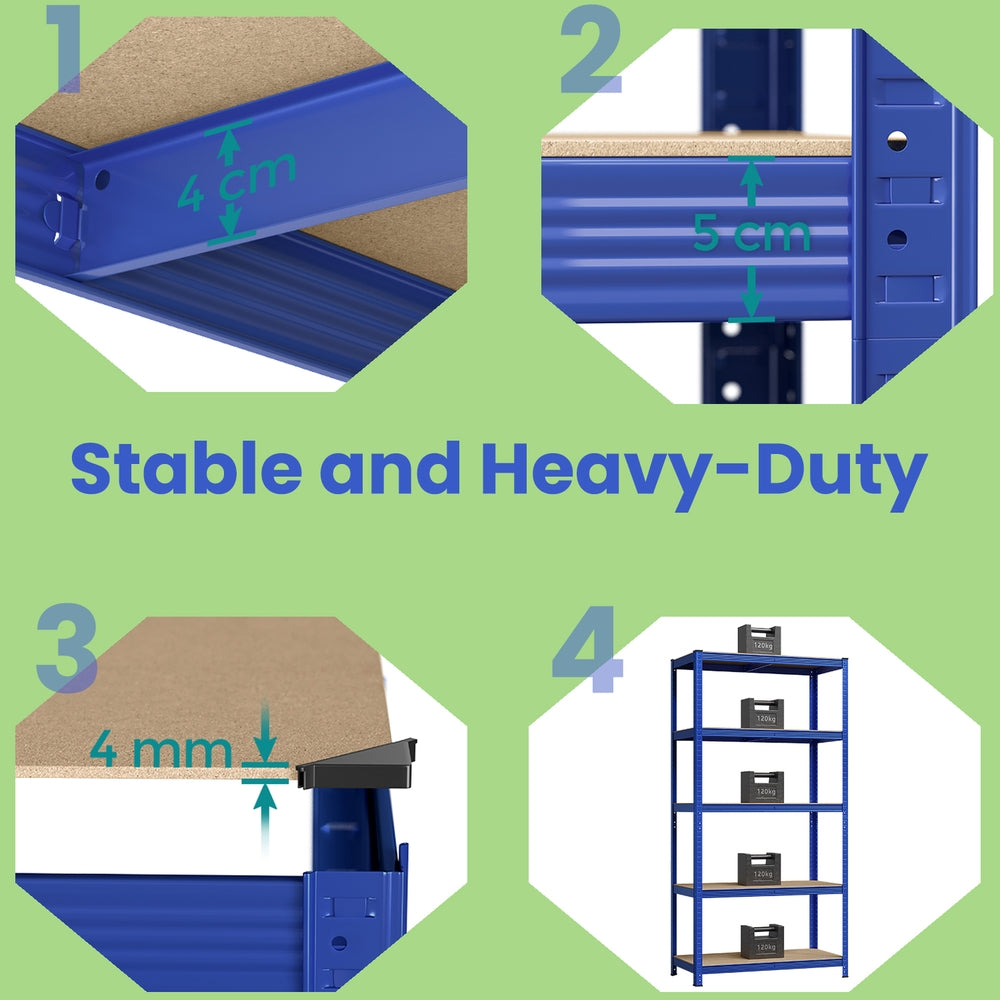 5 Tier Shelving - MDF - Rustic Brown