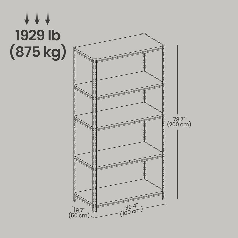 Heavy-Duty Adjustable Shelving Unit - 875L - Steel - Adjustable Shelves
