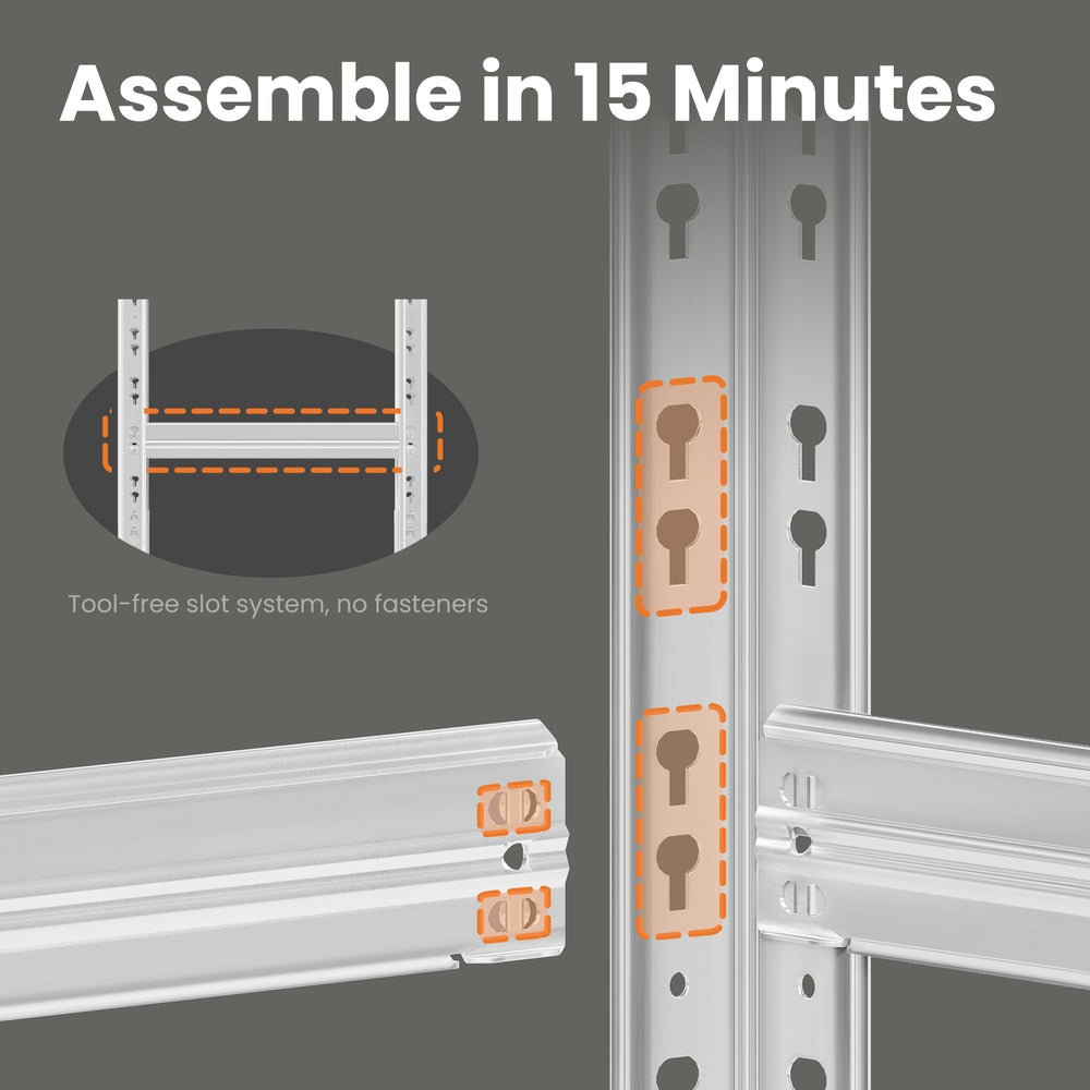 Heavy-Duty Adjustable Shelving Unit - 875L - Steel - Adjustable Shelves