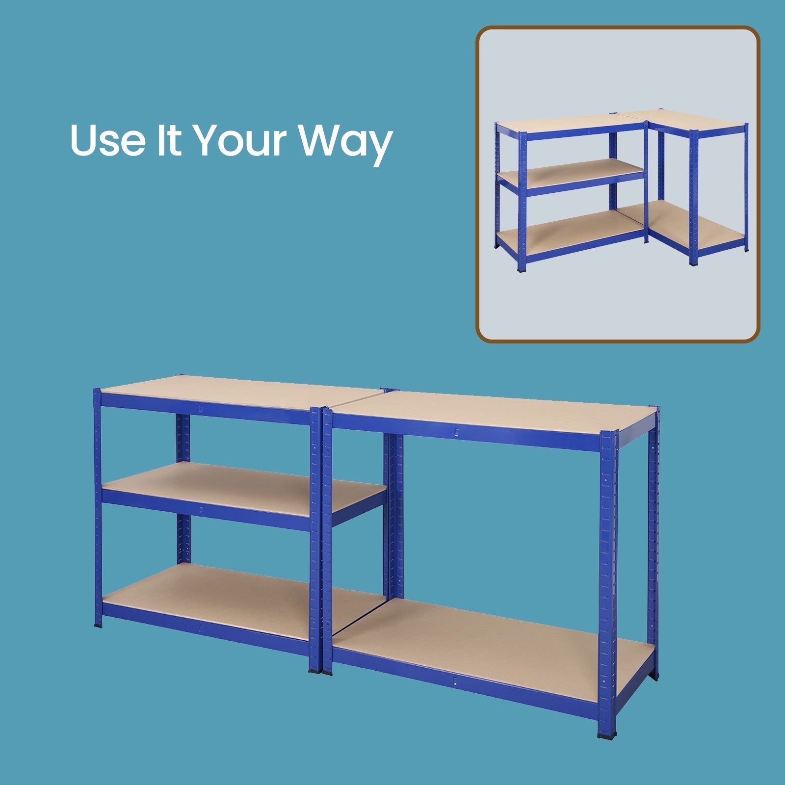 5-Tier Steel Shelving Unit - Silver - Industrial Storage Solution