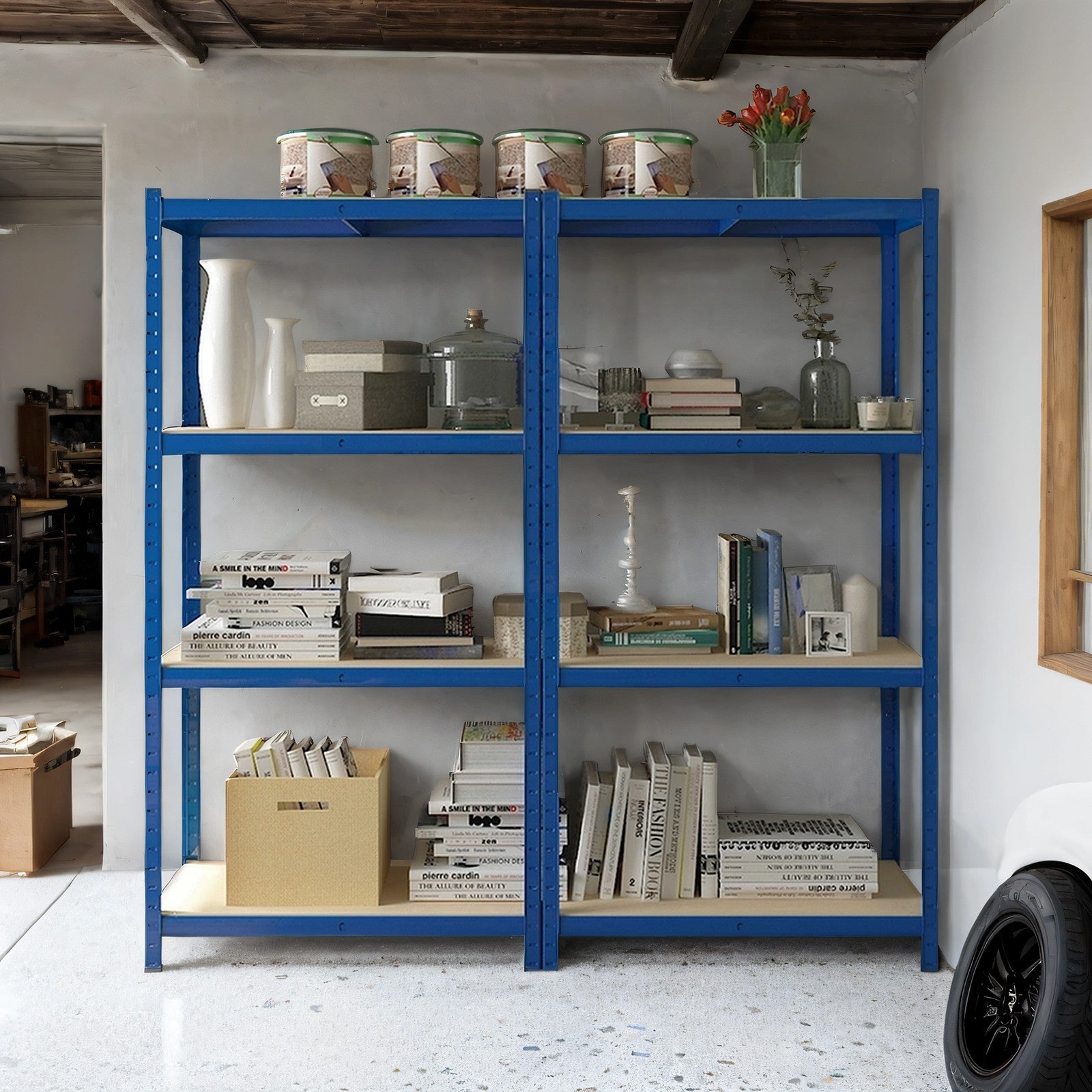 5-Tier Steel Shelving Unit - Silver - Industrial Storage Solution