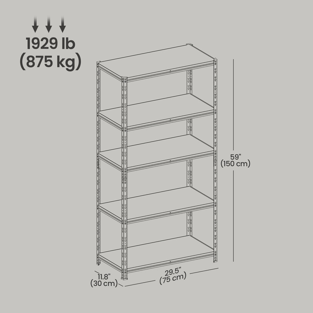 Metal Storage Racks - 30L - Steel - Adjustable Shelves