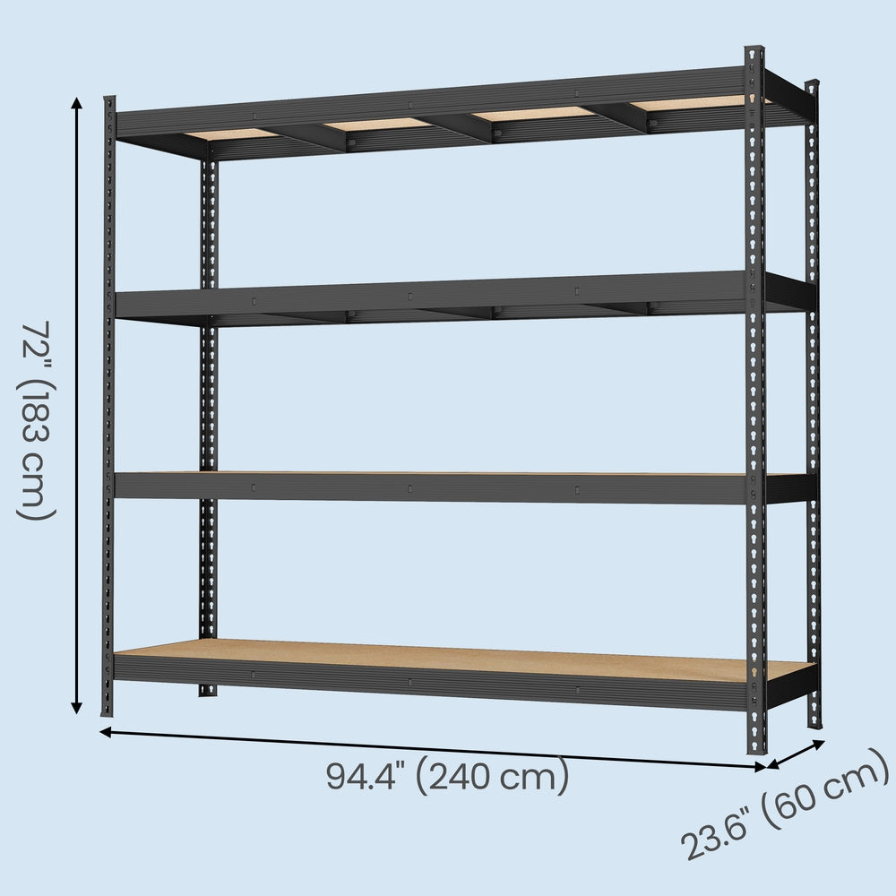 Heavy-Duty Storage Rack - 2000L - Steel - Adjustable Shelves