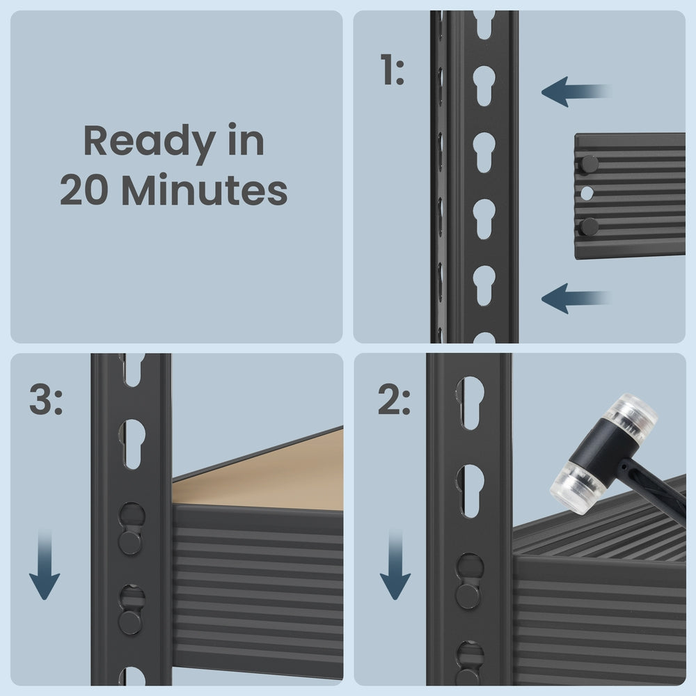 Heavy-Duty Storage Rack - 2000L - Steel - Adjustable Shelves