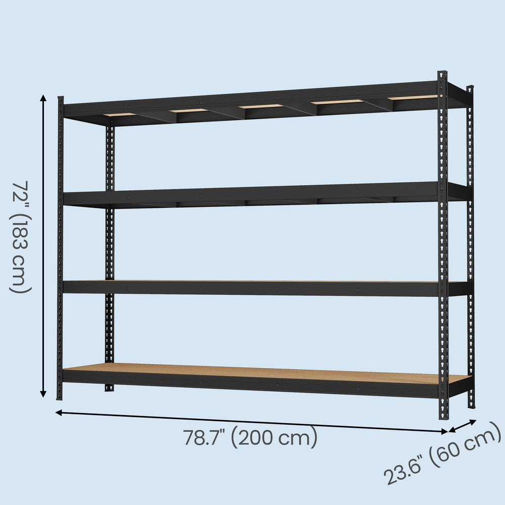 Heavy-Duty Storage Rack - 200L - Steel - 4-Tier